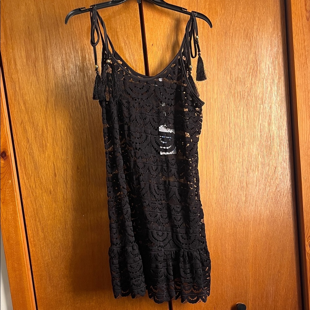 Blue Island Black Lace Swim Cover